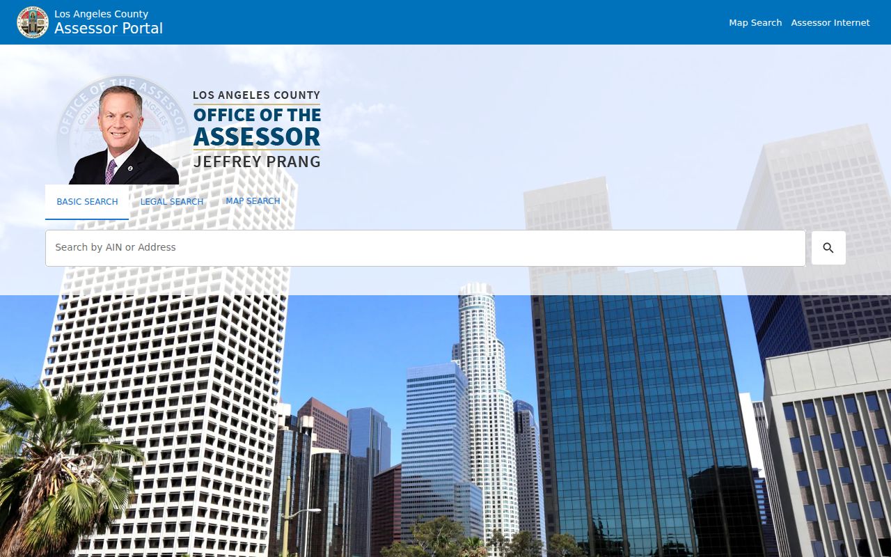 Los Angeles County Assessor Portal map interface for Alhambra parcel lookup