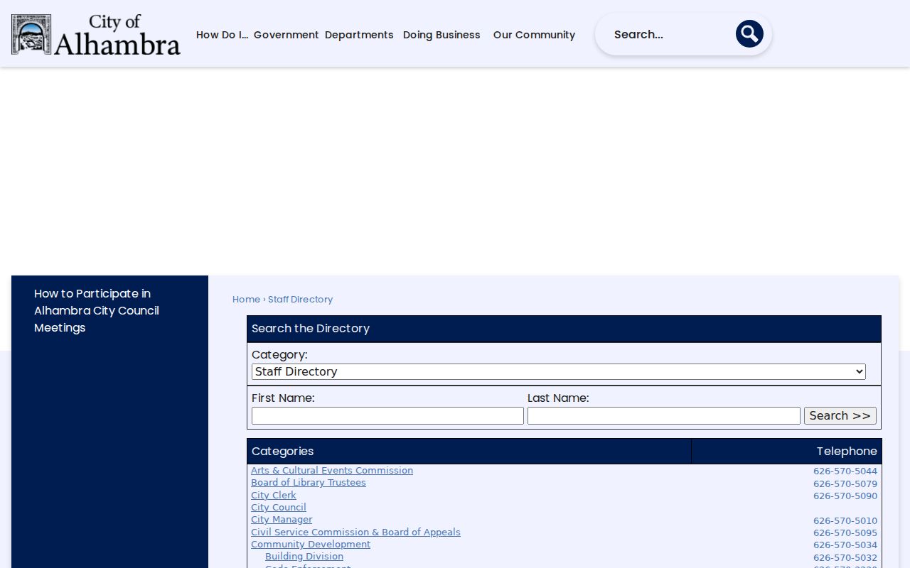 Alhambra people directories city staff directory hub