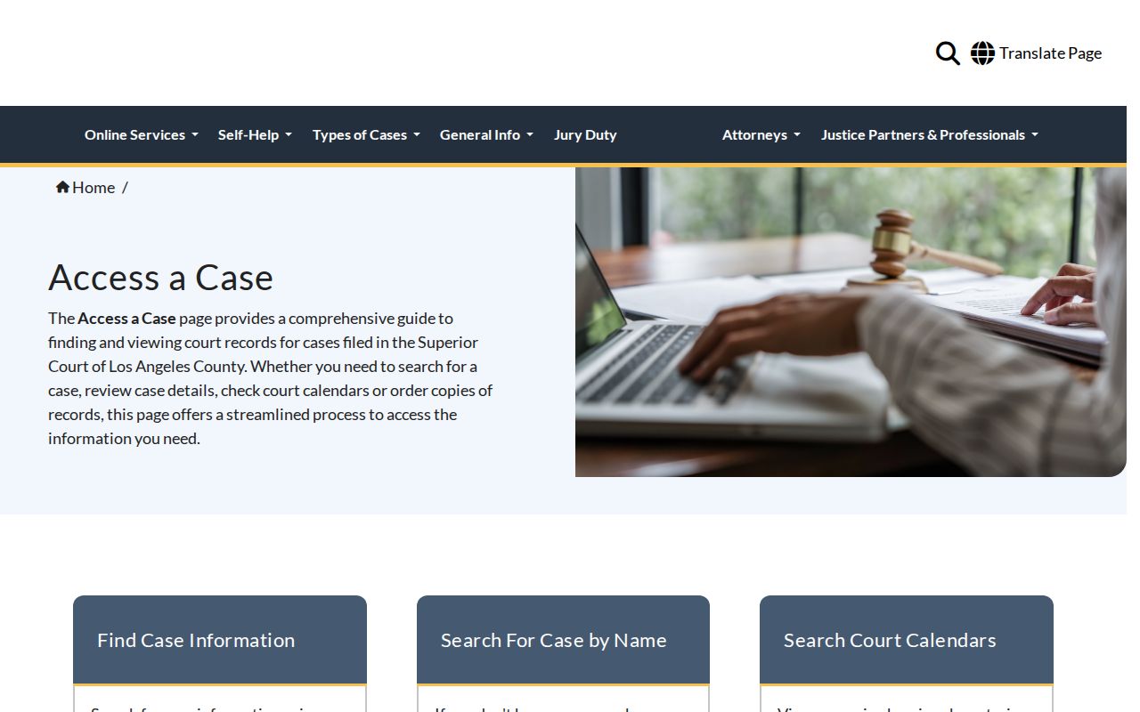 Alhambra records Los Angeles Superior Court Find a Case hub screenshot